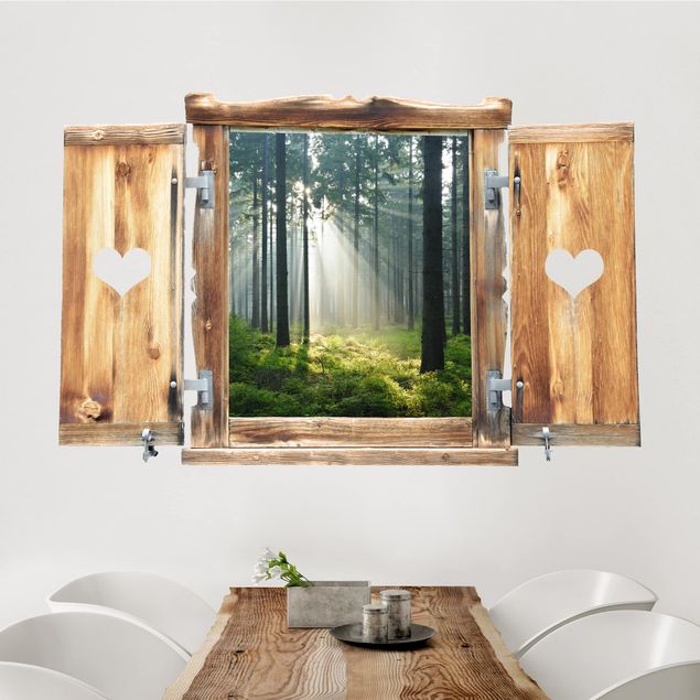 Küchen Deko Fenster mit Herz Enlightened Forest