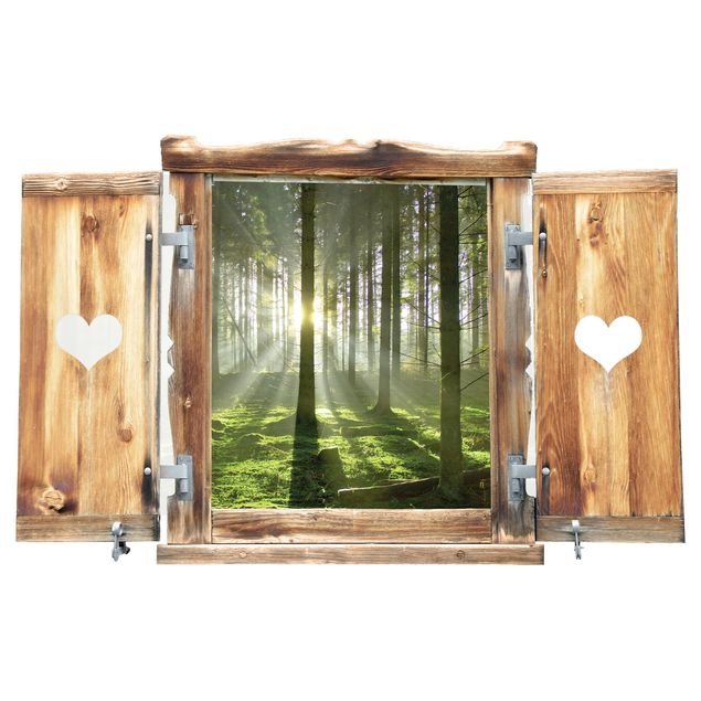 3D Wandsticker Fenster mit Herz Spring Fairytale