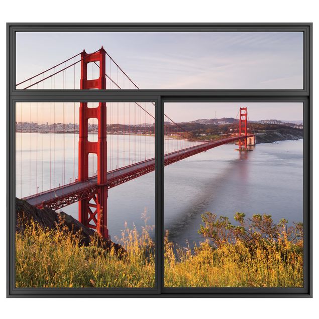 Küchen Deko Fenster Schwarz Golden Gate Bridge in San Francisco