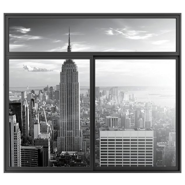 Küche Dekoration Fenster Schwarz Manhattan Skyline