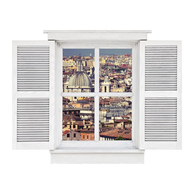 Wanddeko Küche Flügelfenster Rome Rooftops