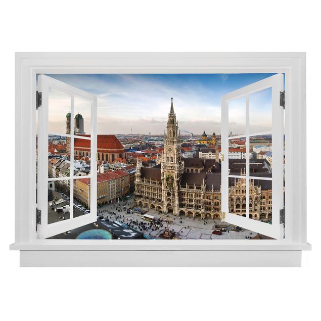 Wanddeko Küche Offenes Fenster City of Munich