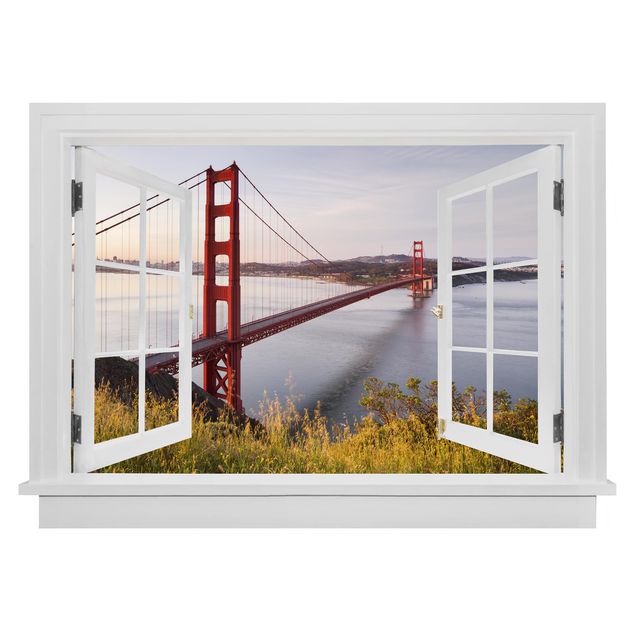 Küche Dekoration Offenes Fenster Golden Gate Bridge in San Francisco
