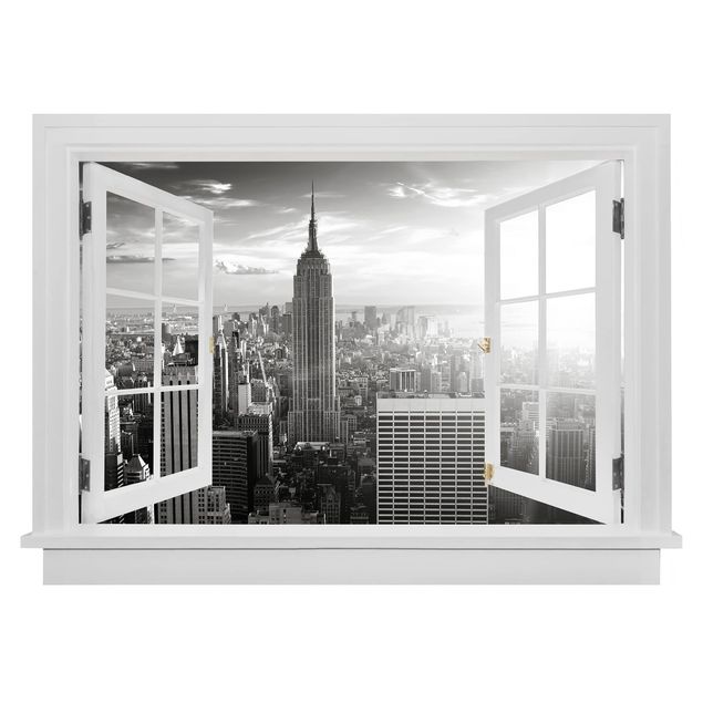 Wanddeko Küche Offenes Fenster Manhattan Skyline