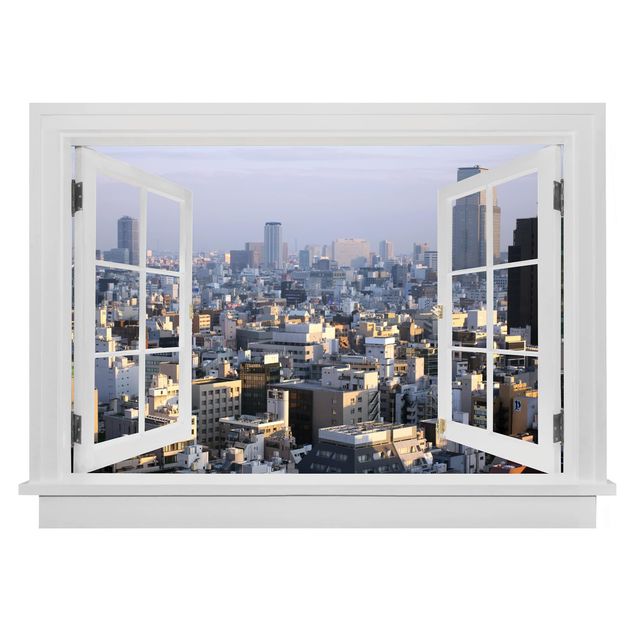 Wanddeko Küche Offenes Fenster Tokyo City