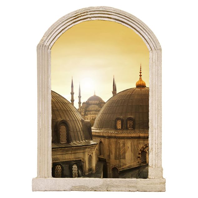 Wandtattoo Steinoptik Steinbogen Über den Dächern von Istanbul