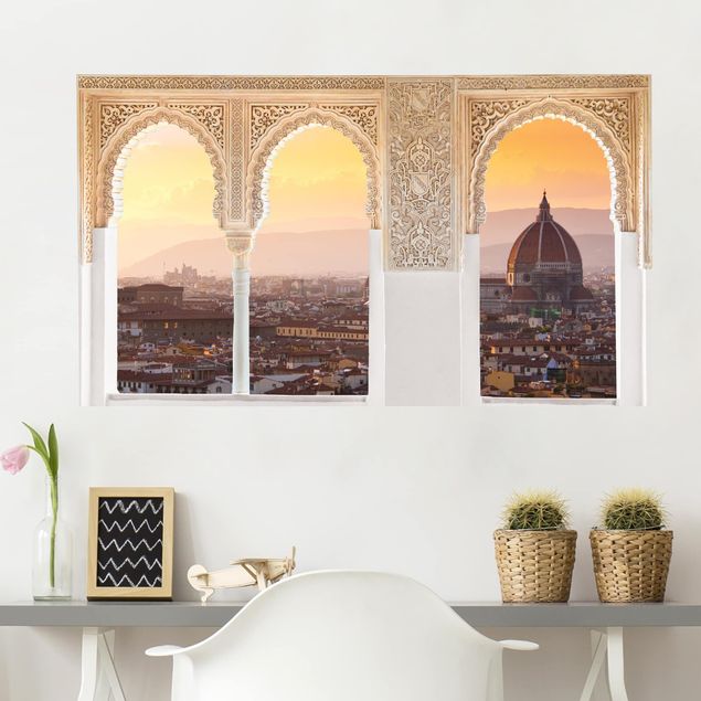 Autocolantes de parede metrópoles Verzierte Fenster Florenz
