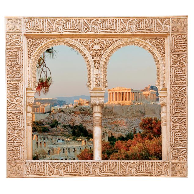 3D Wandtattoo Verziertes Fenster Akropolis