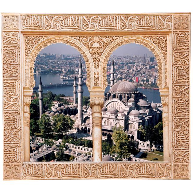 Wandtattoo Stein Verziertes Fenster Moschee Istanbul