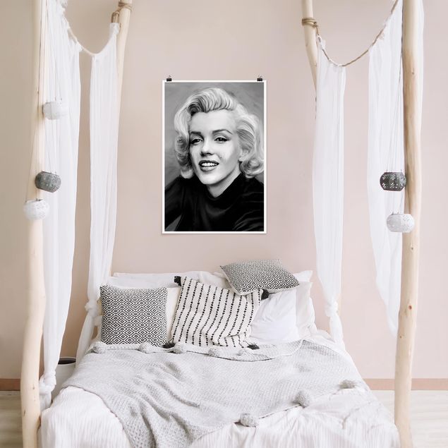schwarz-weiß Poster Marilyn privat