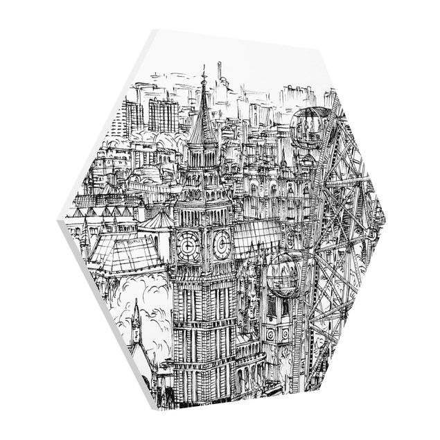 Wandbilder Modern Stadtstudie - London Eye