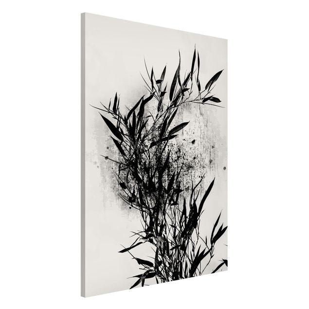 Wanddeko Küche Grafische Pflanzenwelt - Schwarzer Bambus