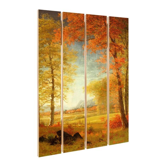 Holzbilder Vintage Albert Bierstadt - Herbst in Oneida County, New York