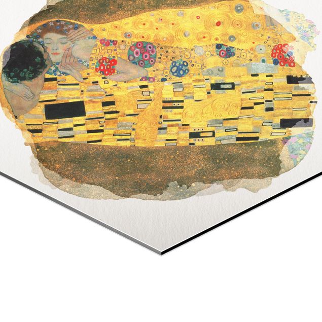 schöne Bilder Wasserfarben - Gustav Klimt - Der Kuss