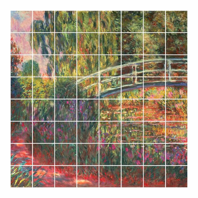 Klebefliesen Claude Monet - Japanische Brücke im Garten von Giverny