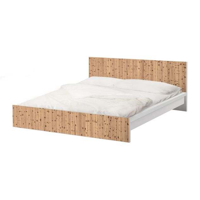 Möbelfolie für IKEA Malm Bett niedrig 140x200cm - Klebefolie Antique Whitewood