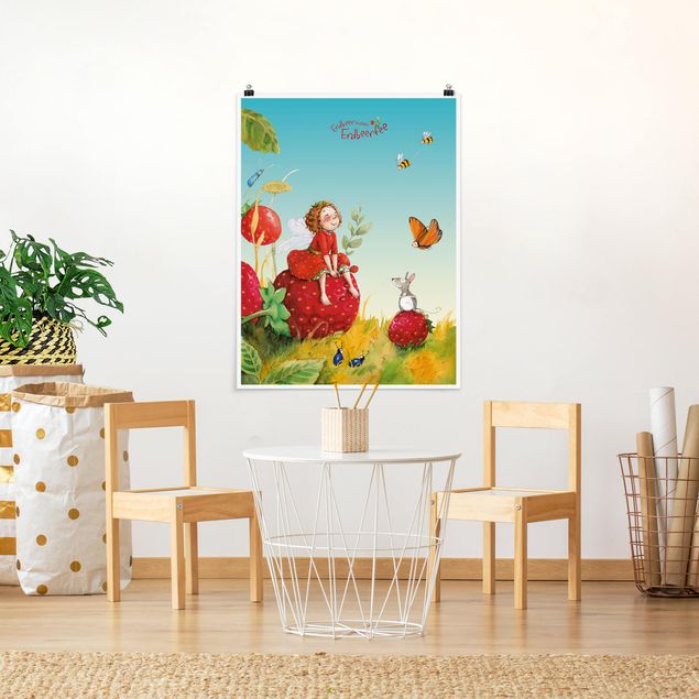 Wandbilder Rot Erdbeerinchen Erdbeerfee - Zauberhaft