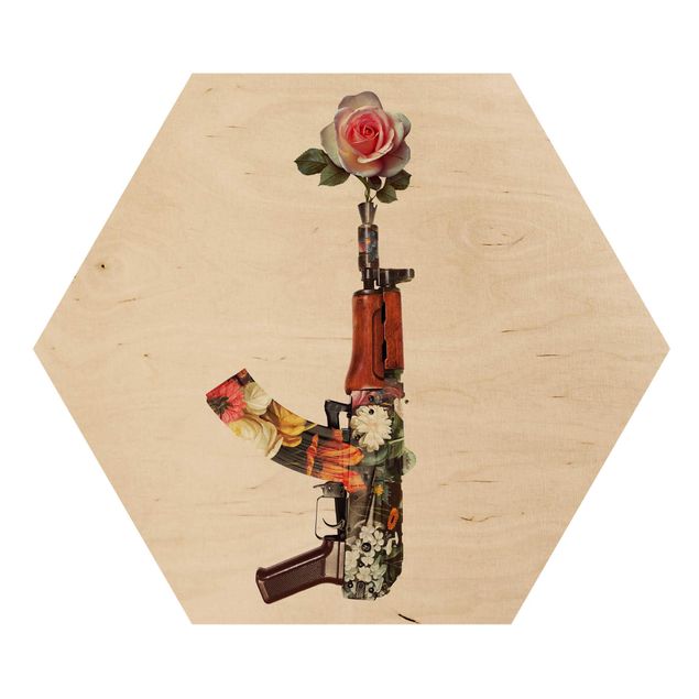 Wandbilder Waffe mit Rose