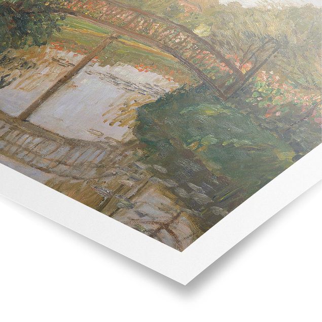 Poster Kunstdruck Otto Modersohn - Bauerngarten mit Brücke