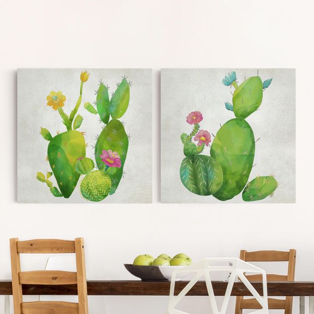 Wanddeko Küche Kaktusfamilie Set I