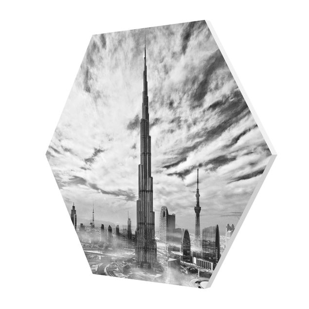 Wandbilder Schwarz-Weiß Dubai Super Skyline