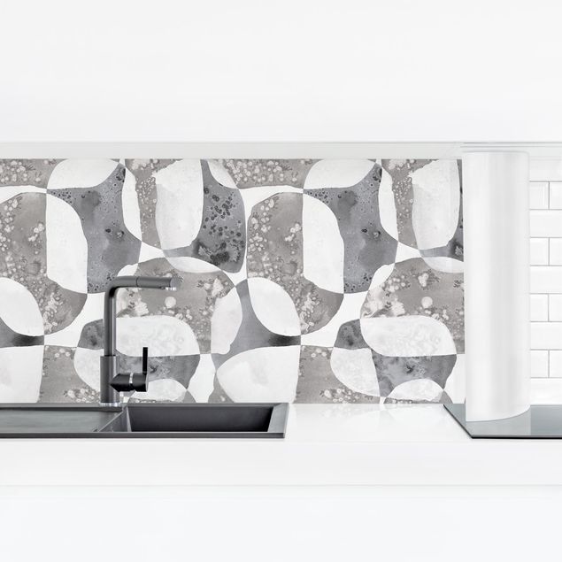 Küchenrückwand - Lebende Steine Muster in Grau