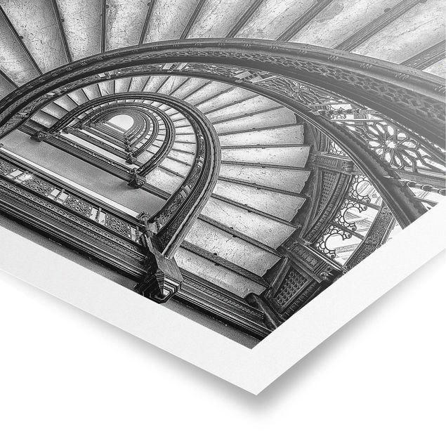 Wandbilder Schwarz-Weiß Chicagoer Treppenhaus