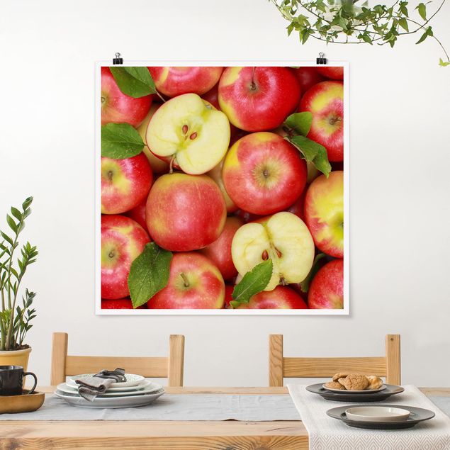 Poster Skyline Saftige Äpfel