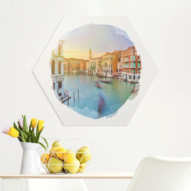 Küche Dekoration Wasserfarben - Canale Grande Blick von der Rialtobrücke Venedig