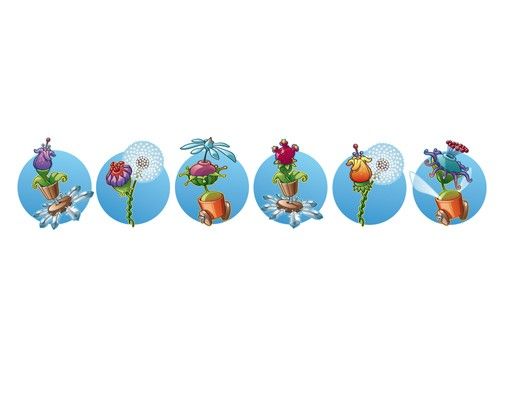 Babyzimmer Deko Fliegender Bauernhof Blumenband in Blau