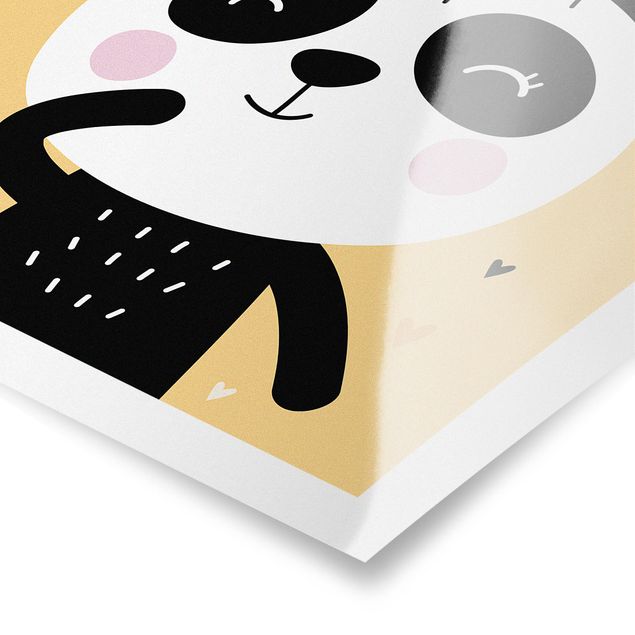 Wandbilder Gelb Der glückliche Panda