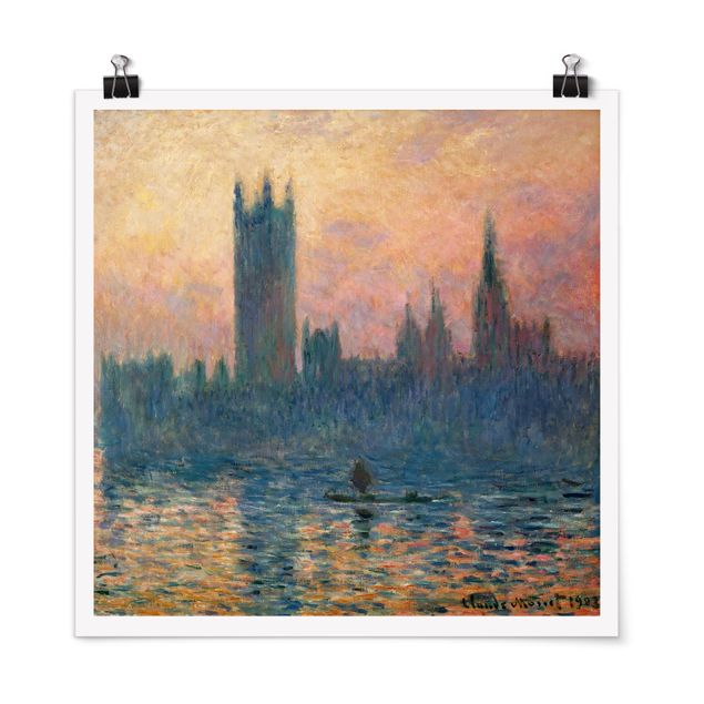 Wandbilder London Claude Monet - London Sonnenuntergang