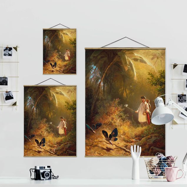 Wandbilder Landschaften Carl Spitzweg - Der Schmetterlingsfänger