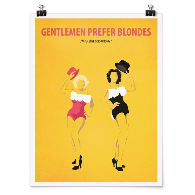 Wandbilder Portrait Filmposter Gentlemen Prefer Blondes