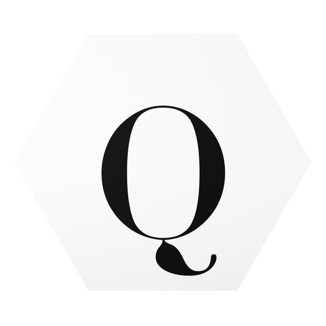 Foto auf Hartschaumplatte Buchstabe Serif Weiß Q
