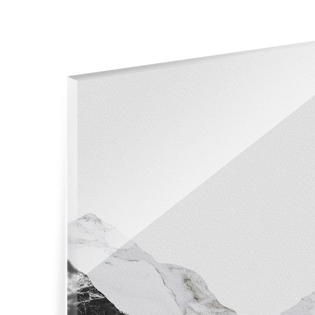 Spritzschutz Glas - Landschaft in Marmor und Kupfer - Quadrat 1:1