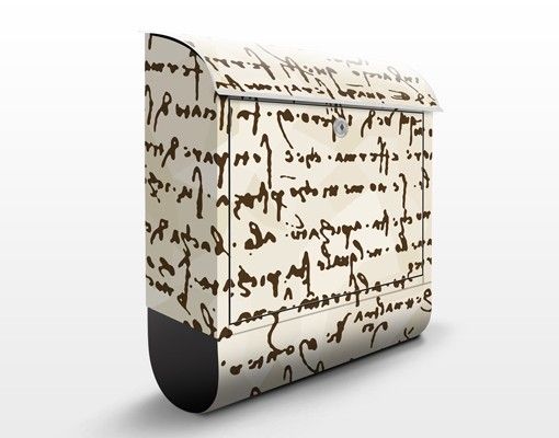 Postkasten braun Da Vinci Manuskript