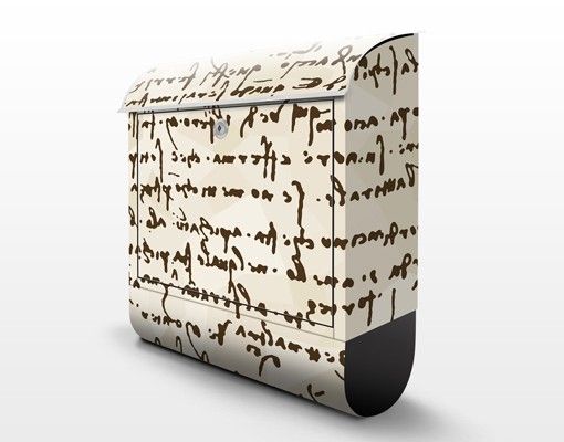 Wandbriefkasten - Da Vinci Manuskript - Briefkasten Braun