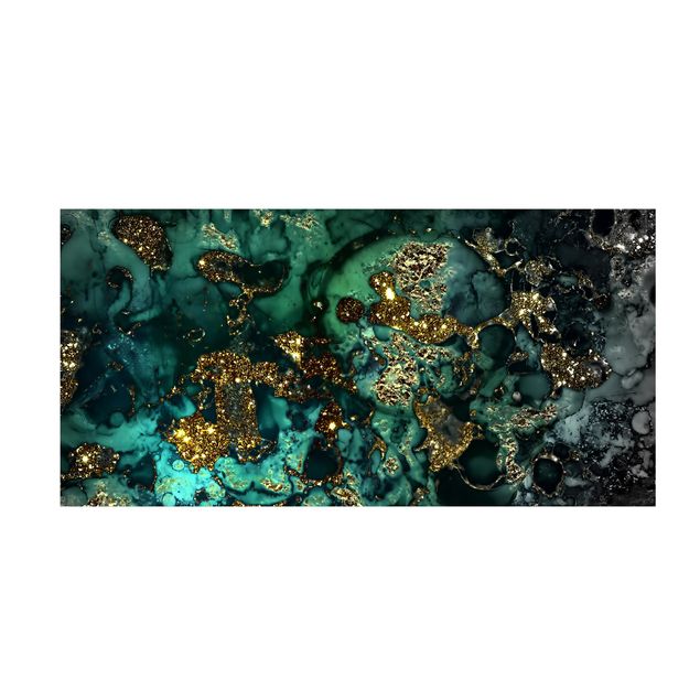 Teppich modern Goldene Meeres-Inseln Abstrakt