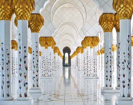 Wandbriefkasten - Moschee in Abu Dhabi - Briefkasten Weiß