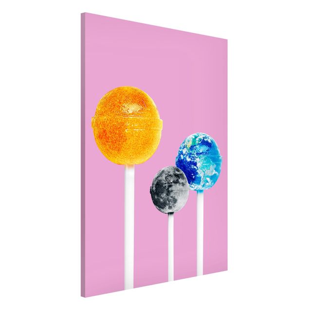 Wandbilder Kunstdrucke Lollipops mit Planeten