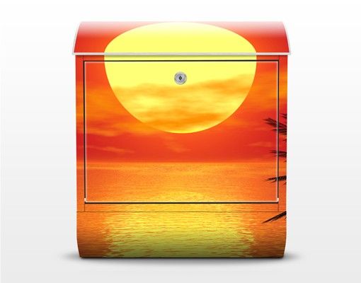 Postkasten rot Karibischer Sonnenuntergang