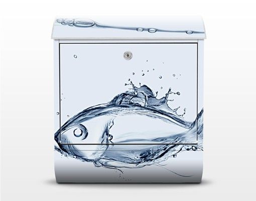 Design Briefkasten Liquid Silver Fish
