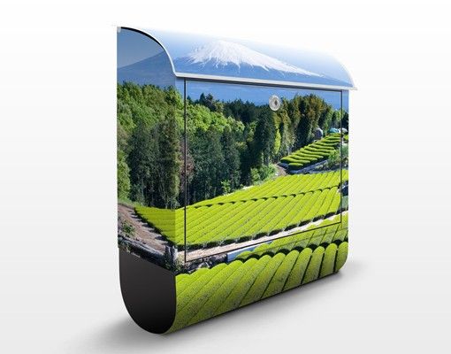 Briefkästen Landschaften Teefelder vor dem Fuji