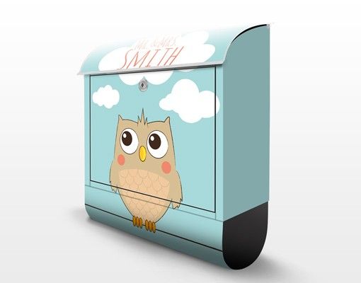 Briefkasten Design No.JS178 WunschText Hello Owl