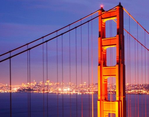 Briefkasten mit Zeitungsfach - Golden Gate Bridge bei Nacht -San Francisco