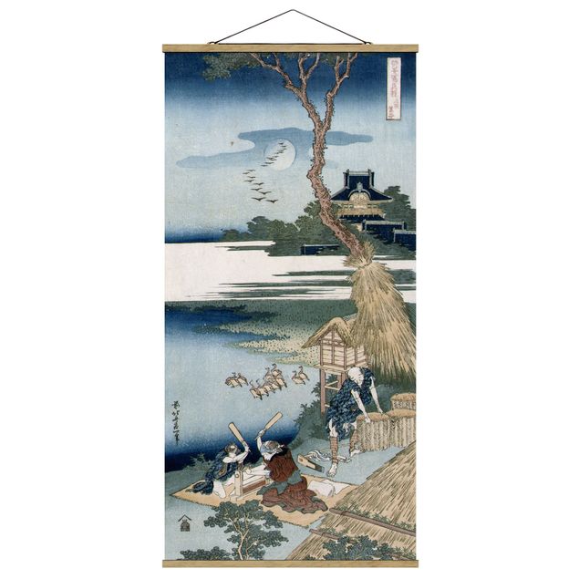 Wandbilder Familie Katsushika Hokusai - Bauernfamilie schlägt Wäsche