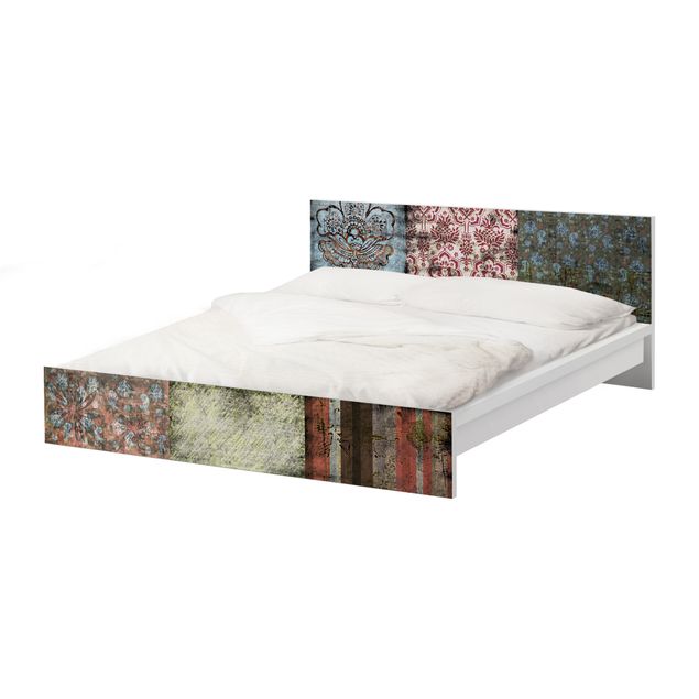 Möbelfolie für IKEA Malm Bett niedrig 160x200cm - Klebefolie Old Patterns