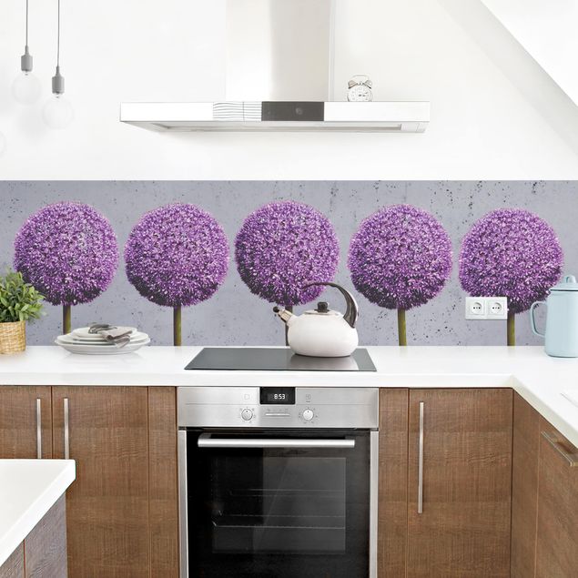 Spritzschutz Küche Glas Allium Kugel-Blüten I