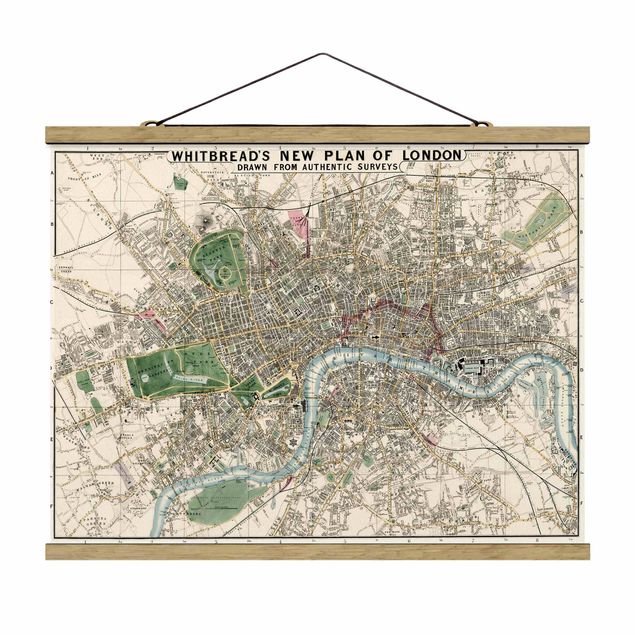 Wandbilder Weltkarten Vintage Stadtplan London